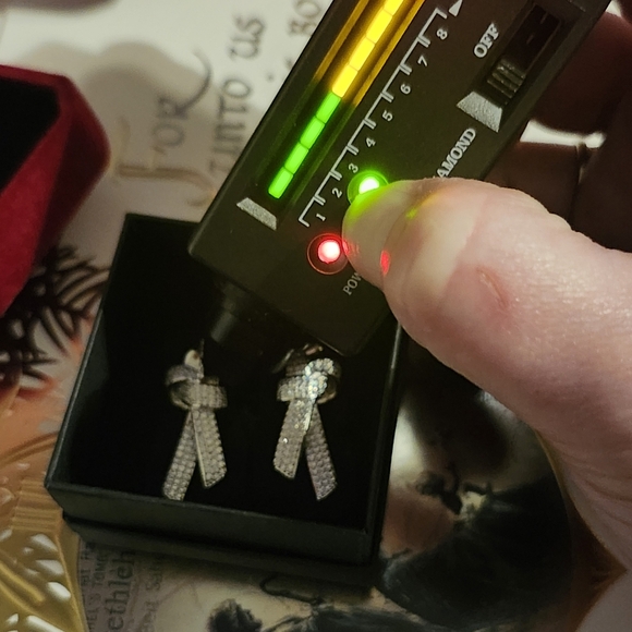 Micro Pave Bowknot Moissanite Diamond Earrings - Picture 6 of 12